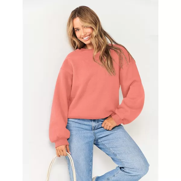 Caracilia Women's Long Sleeve Sweatshirts Crewneck Casual Loose Fit Pullover Fleece Hoodie 2023 Fall Trendy Clothes