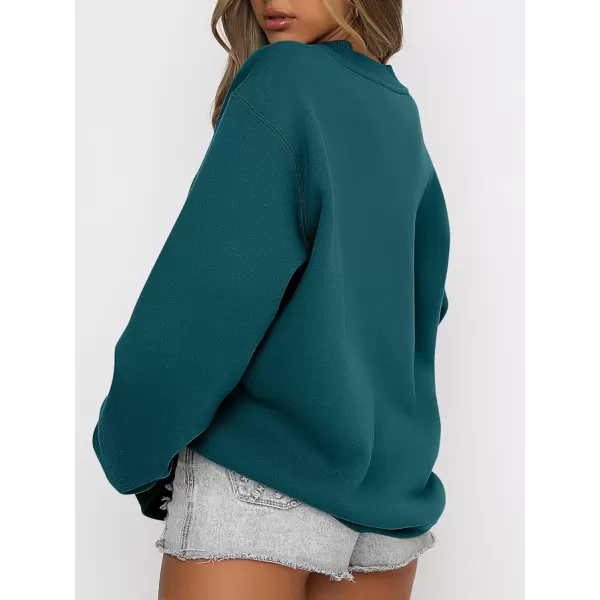 Caracilia Women's Long Sleeve Sweatshirts Crewneck Casual Loose Fit Pullover Fleece Hoodie 2023 Fall Trendy Clothes