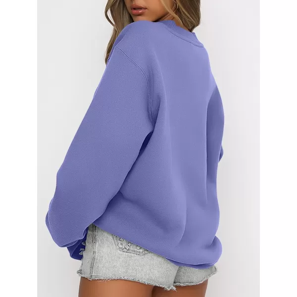 Caracilia Women's Long Sleeve Sweatshirts Crewneck Casual Loose Fit Pullover Fleece Hoodie 2023 Fall Trendy Clothes