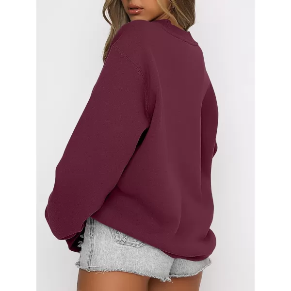 Caracilia Women's Long Sleeve Sweatshirts Crewneck Casual Loose Fit Pullover Fleece Hoodie 2023 Fall Trendy Clothes