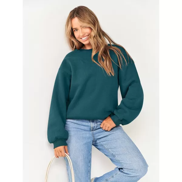 Caracilia Women's Long Sleeve Sweatshirts Crewneck Casual Loose Fit Pullover Fleece Hoodie 2023 Fall Trendy Clothes