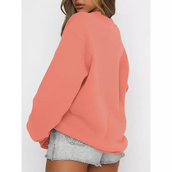 Caracilia Women's Long Sleeve Sweatshirts Crewneck Casual Loose Fit Pullover Fleece Hoodie 2023 Fall Trendy Clothes