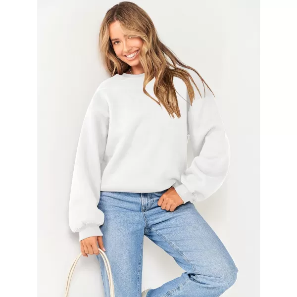 Caracilia Women's Long Sleeve Sweatshirts Crewneck Casual Loose Fit Pullover Fleece Hoodie 2023 Fall Trendy Clothes