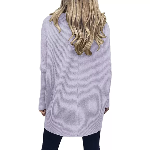 Caracilia Womens Turtleneck Long Sleeve Sweater Irregular Hem Casual Pullover Knit Tops