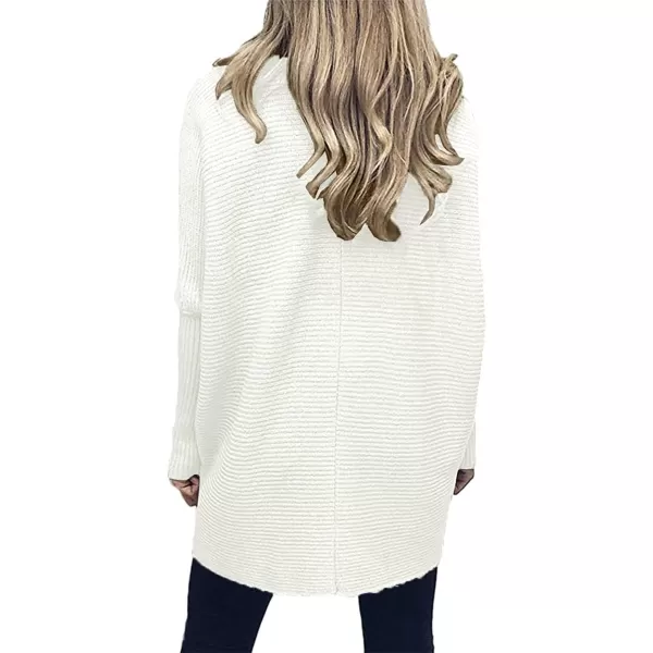 Caracilia Womens Turtleneck Long Sleeve Sweater Irregular Hem Casual Pullover Knit Tops