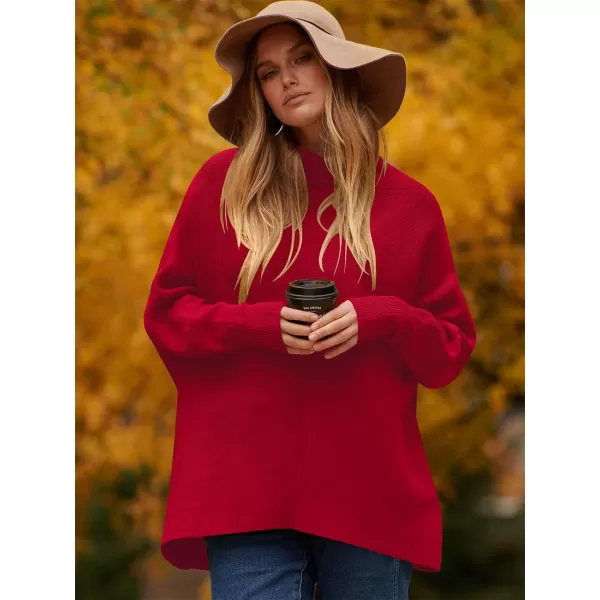 Caracilia Womens Turtleneck Long Sleeve Sweater Irregular Hem Casual Pullover Knit Tops