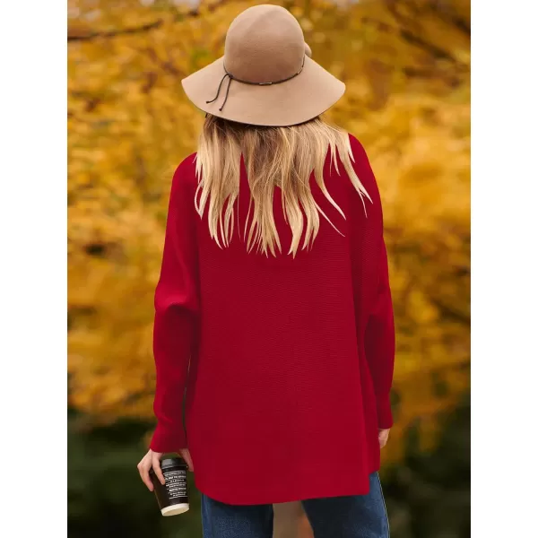 Caracilia Womens Turtleneck Long Sleeve Sweater Irregular Hem Casual Pullover Knit Tops