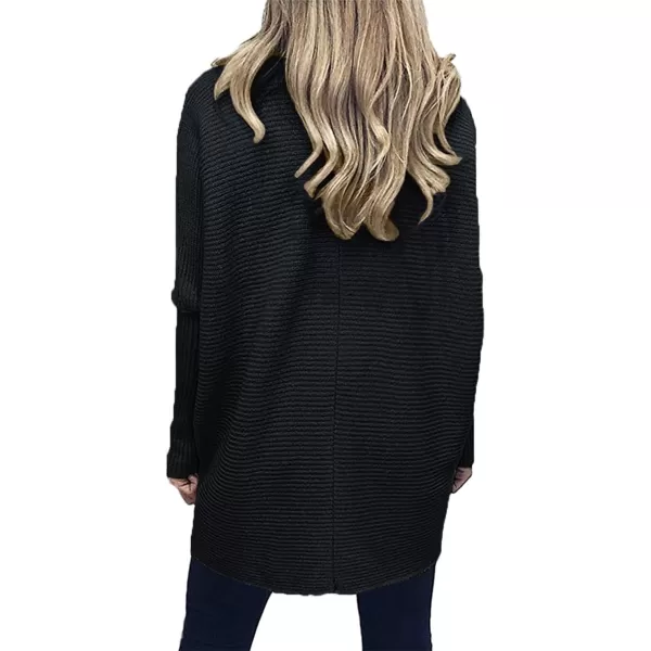 Caracilia Womens Turtleneck Long Sleeve Sweater Irregular Hem Casual Pullover Knit Tops