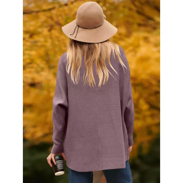 Caracilia Womens Turtleneck Long Sleeve Sweater Irregular Hem Casual Pullover Knit Tops