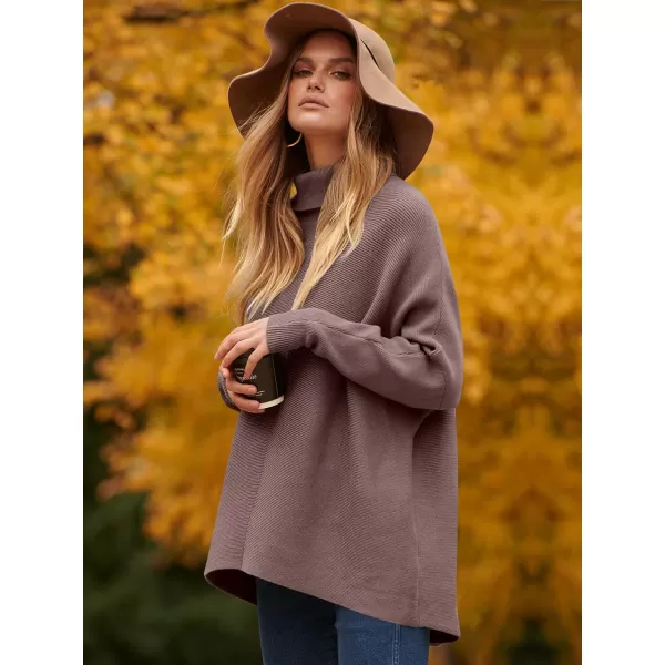 Caracilia Womens Turtleneck Long Sleeve Sweater Irregular Hem Casual Pullover Knit Tops