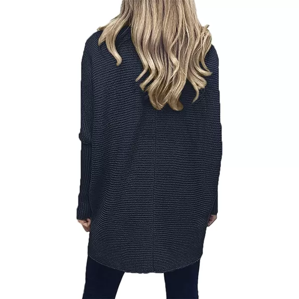 Caracilia Womens Turtleneck Long Sleeve Sweater Irregular Hem Casual Pullover Knit Tops