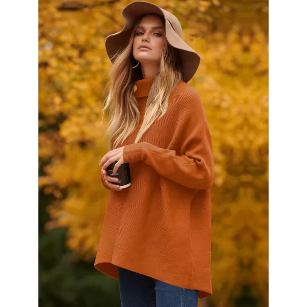 Caracilia Womens Turtleneck Long Sleeve Sweater Irregular Hem Casual Pullover Knit Tops