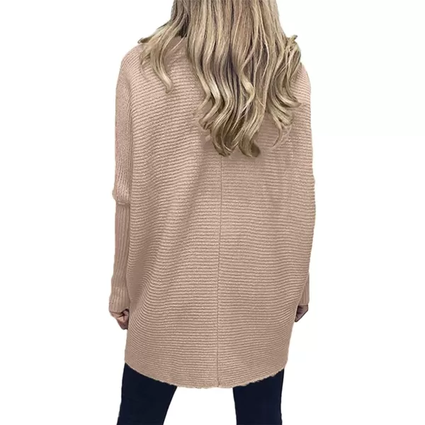 Caracilia Womens Turtleneck Long Sleeve Sweater Irregular Hem Casual Pullover Knit Tops