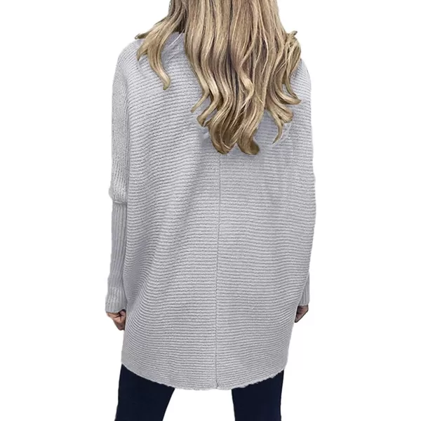 Caracilia Womens Turtleneck Long Sleeve Sweater Irregular Hem Casual Pullover Knit Tops