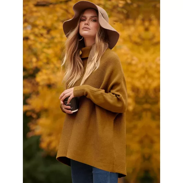 Caracilia Womens Turtleneck Long Sleeve Sweater Irregular Hem Casual Pullover Knit Tops