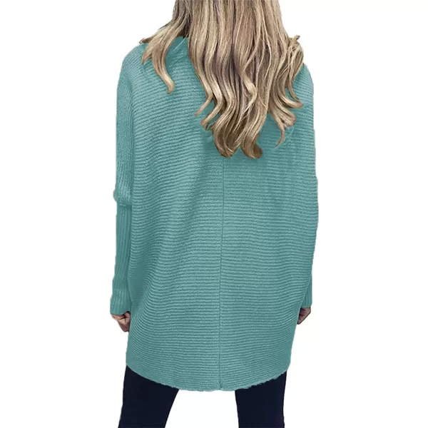 Caracilia Womens Turtleneck Long Sleeve Sweater Irregular Hem Casual Pullover Knit Tops