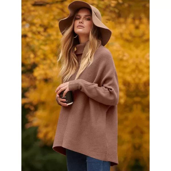 Caracilia Womens Turtleneck Long Sleeve Sweater Irregular Hem Casual Pullover Knit Tops