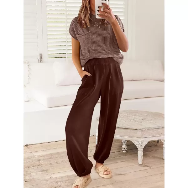 Caracilia Womens Two Piece Outfits Sweater Sets Loungewear Matching Lounge Set Sweatsuit Tracksuit Summer Trendy Clothes