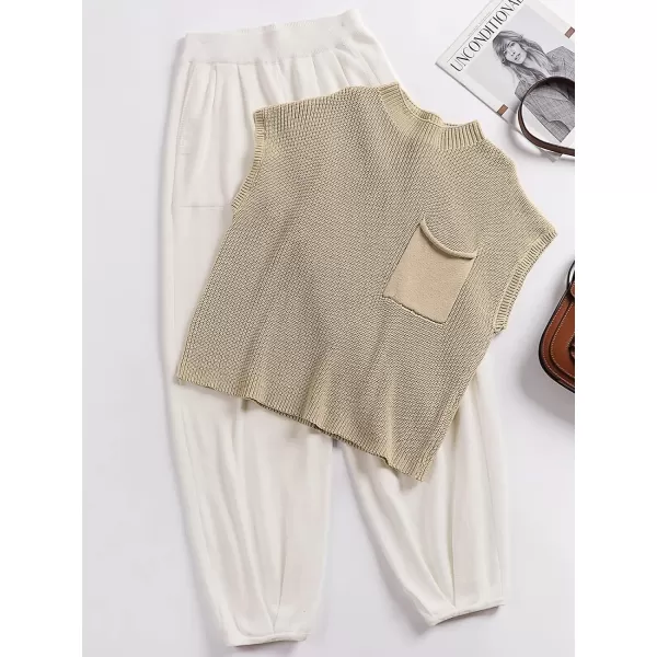 Caracilia Womens Two Piece Outfits Sweater Sets Loungewear Matching Lounge Set Sweatsuit Tracksuit Summer Trendy Clothes