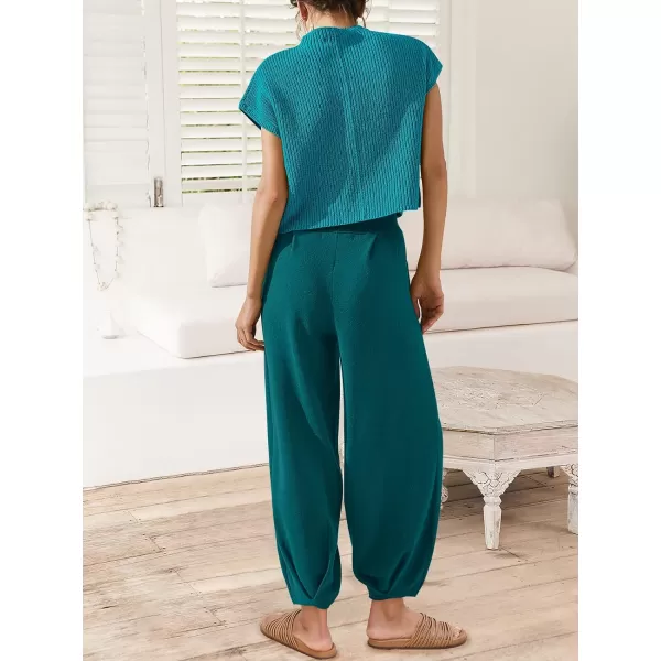 Caracilia Womens Two Piece Outfits Sweater Sets Loungewear Matching Lounge Set Sweatsuit Tracksuit Summer Trendy Clothes