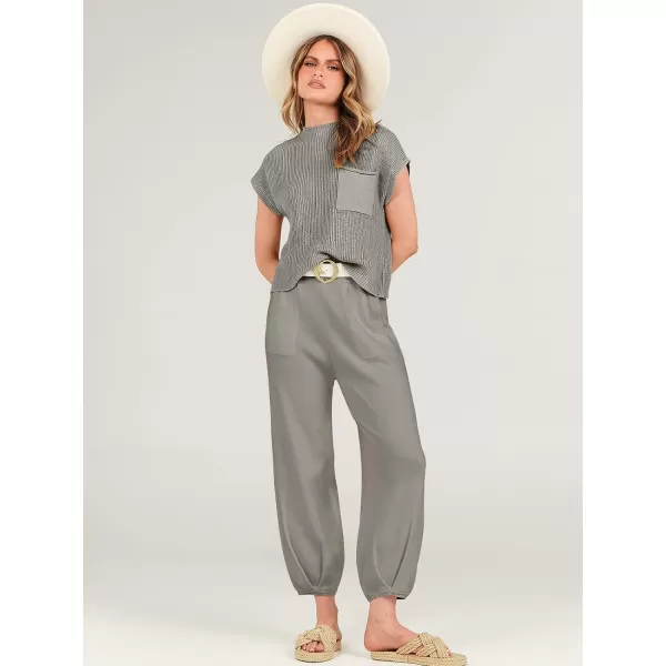 Caracilia Womens Two Piece Outfits Sweater Sets Loungewear Matching Lounge Set Sweatsuit Tracksuit Summer Trendy Clothes