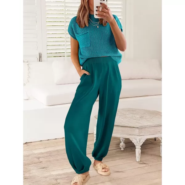 Caracilia Womens Two Piece Outfits Sweater Sets Loungewear Matching Lounge Set Sweatsuit Tracksuit Summer Trendy Clothes