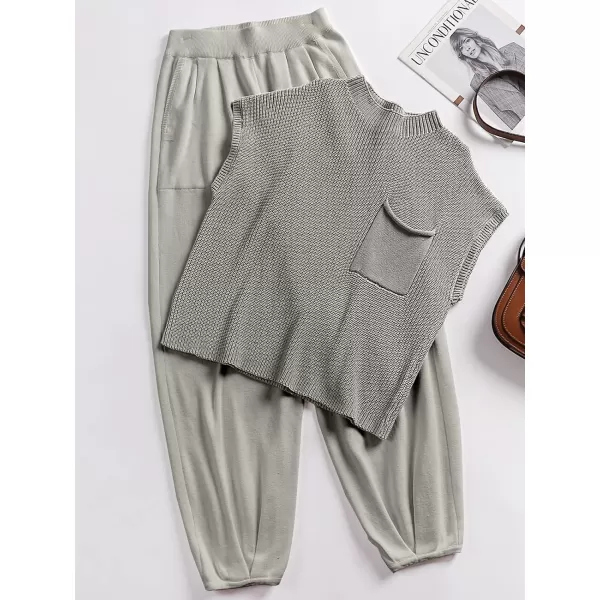 Caracilia Womens Two Piece Outfits Sweater Sets Loungewear Matching Lounge Set Sweatsuit Tracksuit Summer Trendy Clothes