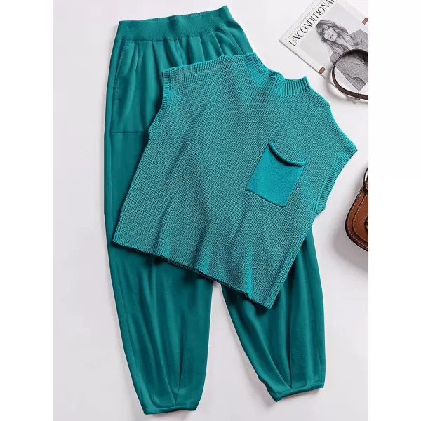 Caracilia Womens Two Piece Outfits Sweater Sets Loungewear Matching Lounge Set Sweatsuit Tracksuit Summer Trendy Clothes