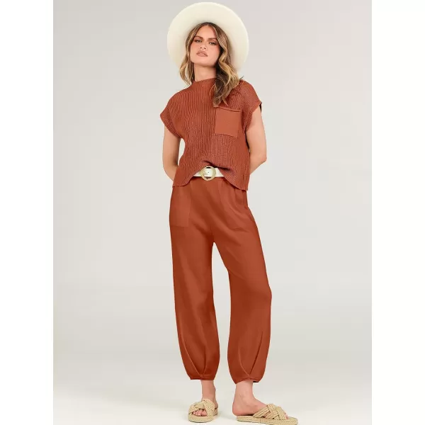 Caracilia Womens Two Piece Outfits Sweater Sets Loungewear Matching Lounge Set Sweatsuit Tracksuit Summer Trendy Clothes