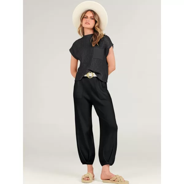 Caracilia Womens Two Piece Outfits Sweater Sets Loungewear Matching Lounge Set Sweatsuit Tracksuit Summer Trendy Clothes