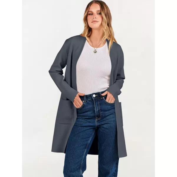 Caracilia Cardigan Sweaters for Women Casual 2023 Fall Winter Fashion Clothes Classy Long Sleeve Open Front Knit Coatigan
