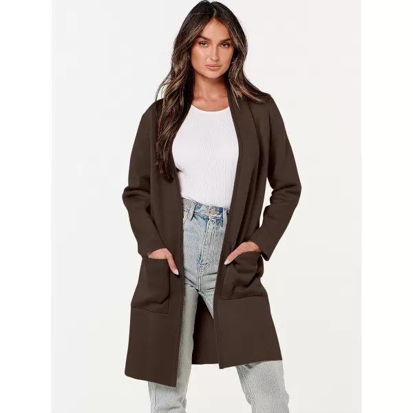 Caracilia Cardigan Sweaters for Women Casual 2023 Fall Winter Fashion Clothes Classy Long Sleeve Open Front Knit Coatigan