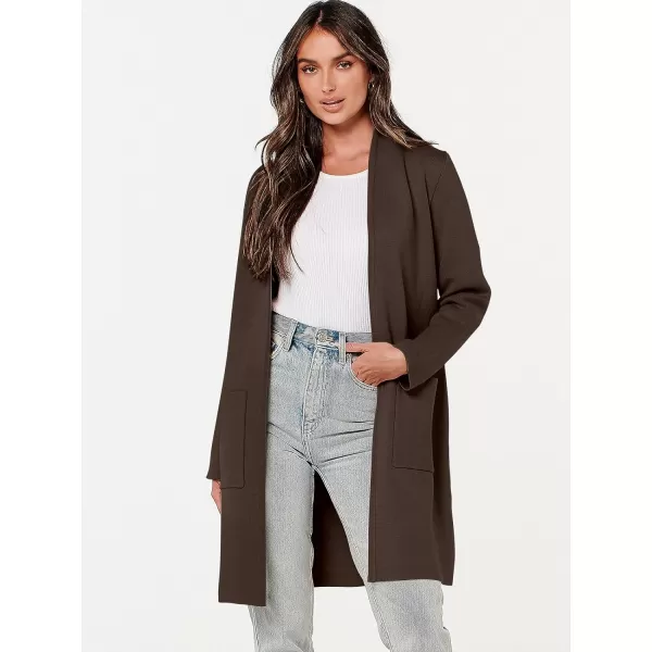 Caracilia Cardigan Sweaters for Women Casual 2023 Fall Winter Fashion Clothes Classy Long Sleeve Open Front Knit Coatigan