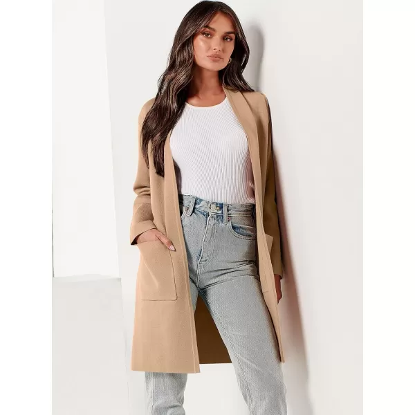 Caracilia Cardigan Sweaters for Women Casual 2023 Fall Winter Fashion Clothes Classy Long Sleeve Open Front Knit Coatigan