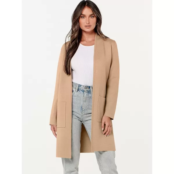 Caracilia Cardigan Sweaters for Women Casual 2023 Fall Winter Fashion Clothes Classy Long Sleeve Open Front Knit Coatigan