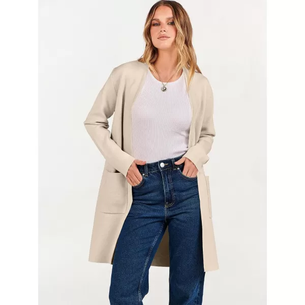 Caracilia Cardigan Sweaters for Women Casual 2023 Fall Winter Fashion Clothes Classy Long Sleeve Open Front Knit Coatigan