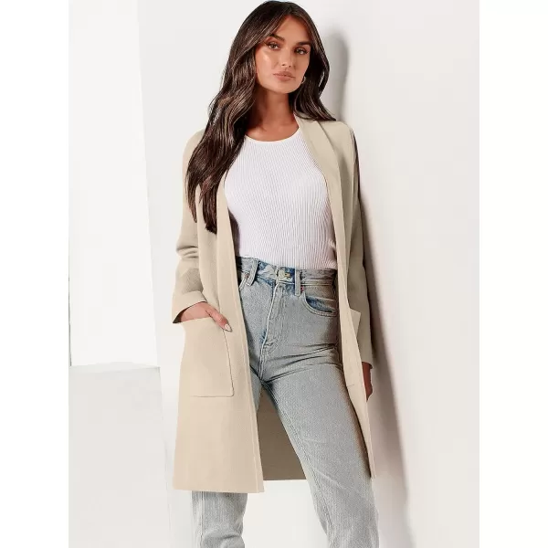 Caracilia Cardigan Sweaters for Women Casual 2023 Fall Winter Fashion Clothes Classy Long Sleeve Open Front Knit Coatigan