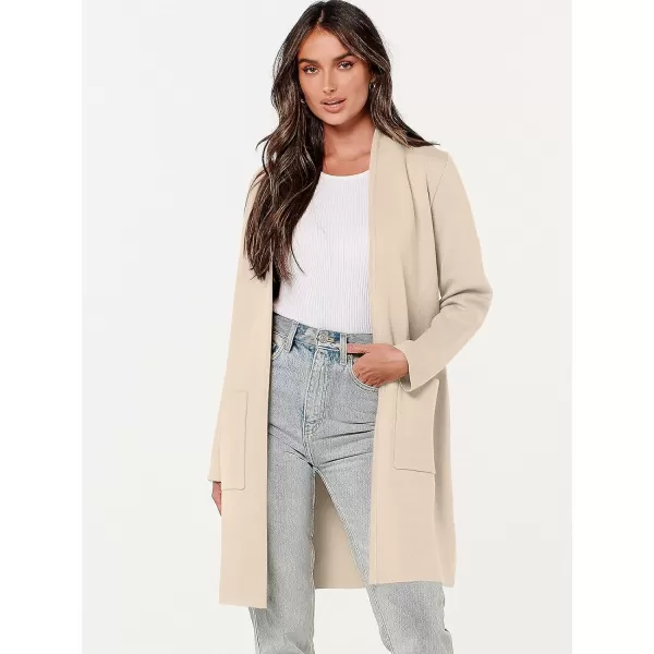 Caracilia Cardigan Sweaters for Women Casual 2023 Fall Winter Fashion Clothes Classy Long Sleeve Open Front Knit Coatigan