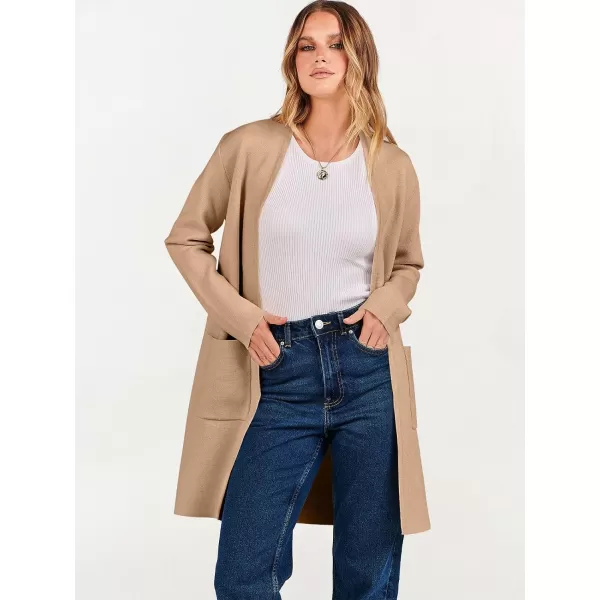 Caracilia Cardigan Sweaters for Women Casual 2023 Fall Winter Fashion Clothes Classy Long Sleeve Open Front Knit Coatigan