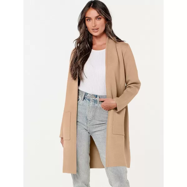 Caracilia Cardigan Sweaters for Women Casual 2023 Fall Winter Fashion Clothes Classy Long Sleeve Open Front Knit Coatigan