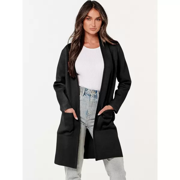 Caracilia Cardigan Sweaters for Women Casual 2023 Fall Winter Fashion Clothes Classy Long Sleeve Open Front Knit Coatigan