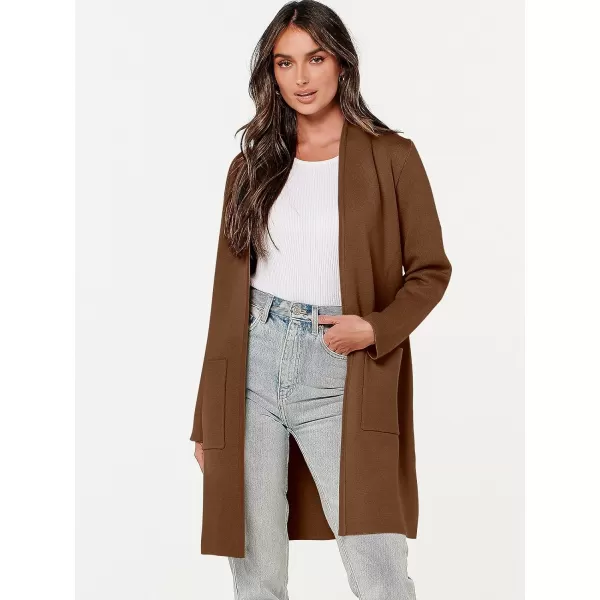 Caracilia Cardigan Sweaters for Women Casual 2023 Fall Winter Fashion Clothes Classy Long Sleeve Open Front Knit Coatigan