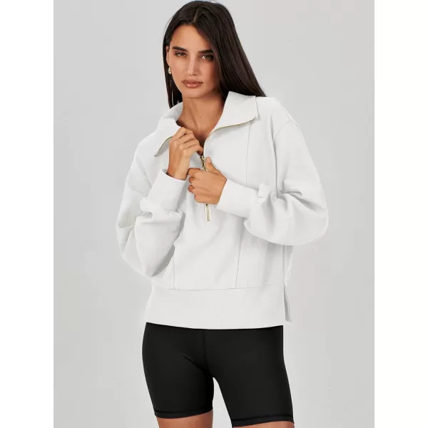 Caracilia Womens Half Zip Pullover Long Sleeve Sweatshirt Cropped Quarter Hoodie Casual 2023 Y2K Clothes Top