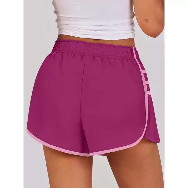 Caracilia Women's Running Shorts High Waisted Quick Dry Athletic Workout Flowy Pleated Contrast Color Golf Tennis Short