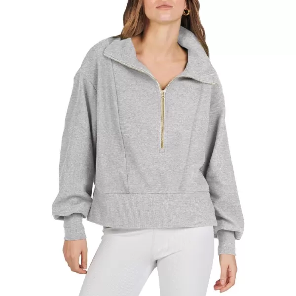 Caracilia Womens Half Zip Pullover Long Sleeve Sweatshirt Cropped Quarter Hoodie Casual 2023 Y2K Clothes Top