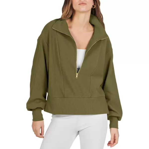 Caracilia Womens Half Zip Pullover Long Sleeve Sweatshirt Cropped Quarter Hoodie Casual 2023 Y2K Clothes Top
