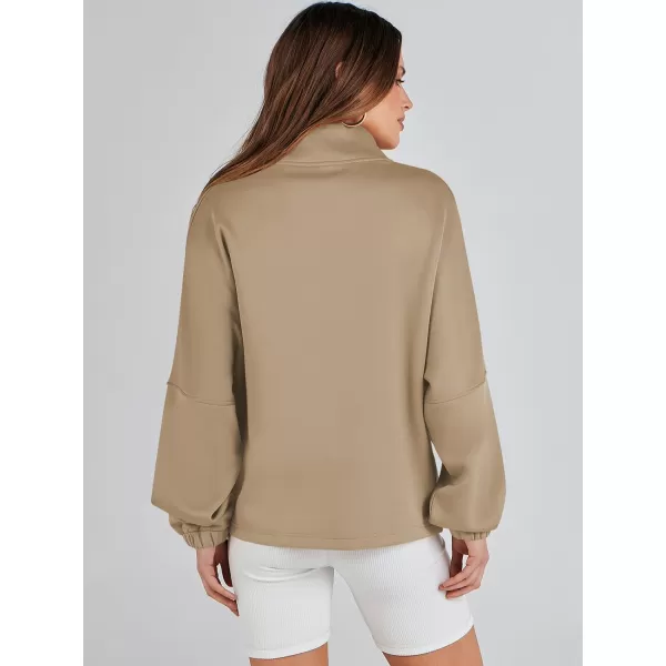Caracilia Women Oversized Sweatshirt Half Zip Loose fit Long Sleeve Sweater Pullover Top 2023 Fall Casual Jacket Cute Clothes