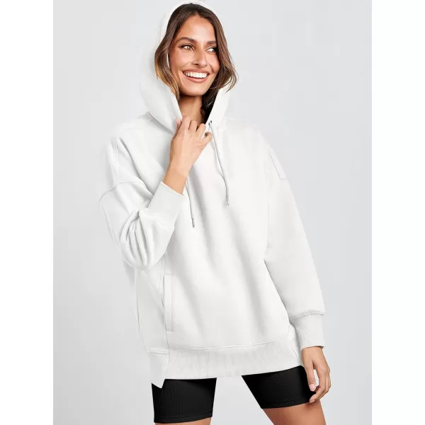 Caracilia Womens Hoodies Oversized Sweatshirt Fleece Drop Shoulder Sweater Long Sleeve Loose Cute Winter Pullover Top Clothes