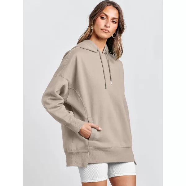 Caracilia Womens Hoodies Oversized Sweatshirt Fleece Drop Shoulder Sweater Long Sleeve Loose Cute Winter Pullover Top Clothes