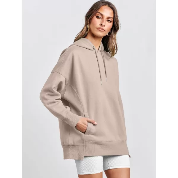 Caracilia Womens Hoodies Oversized Sweatshirt Fleece Drop Shoulder Sweater Long Sleeve Loose Cute Winter Pullover Top Clothes
